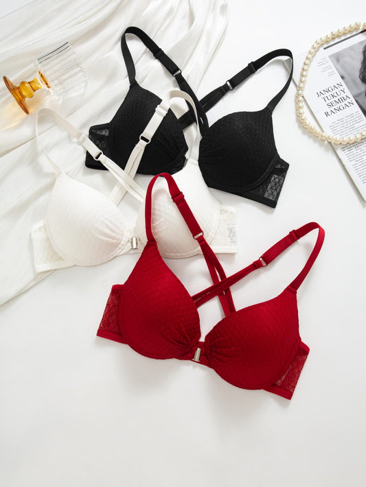 3-piece set of women's front breasted bra