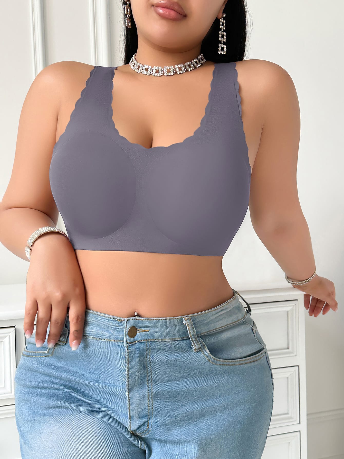 Large size bra vest with back cross straps