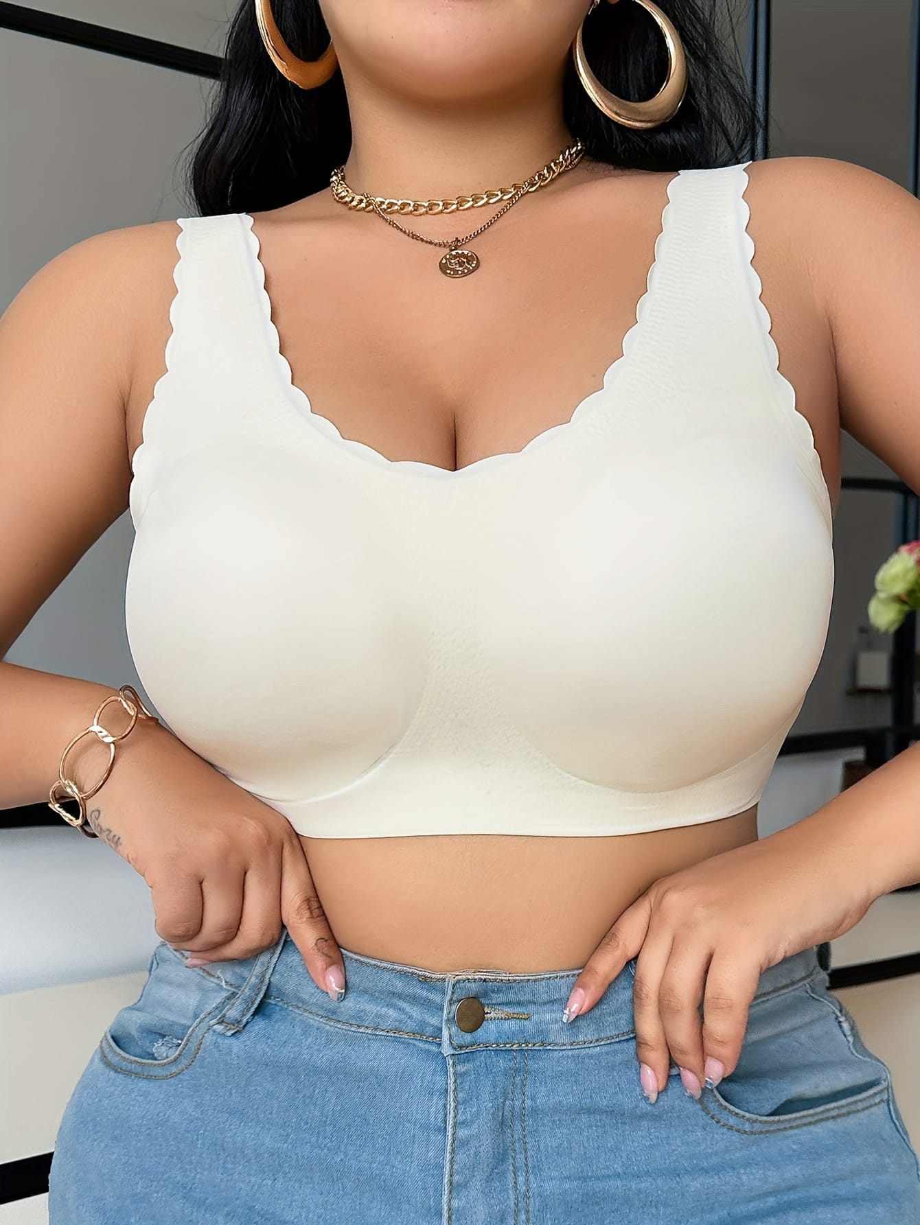 Push-up plus size bra vest with padding