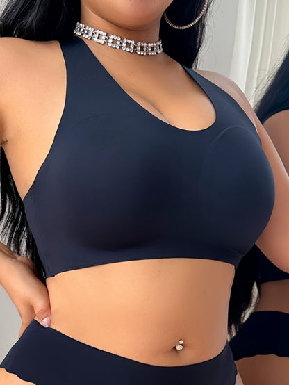 Cross-strap large size wire-free bra