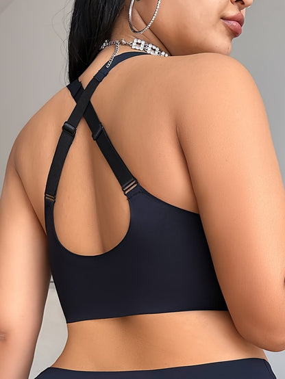 Cross-strap large size wire-free bra