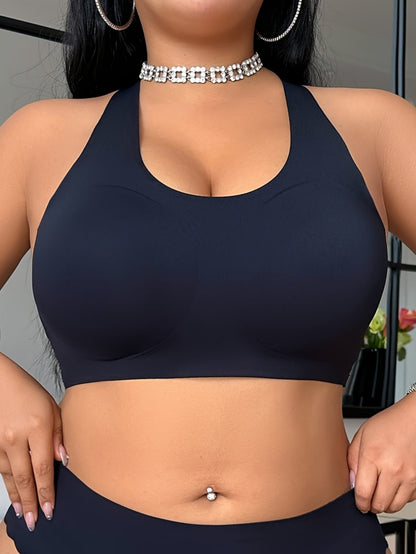 Cross-strap large size wire-free bra