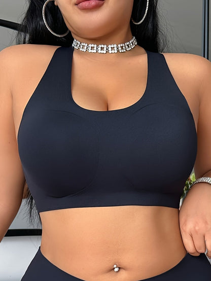 Cross-strap large size wire-free bra