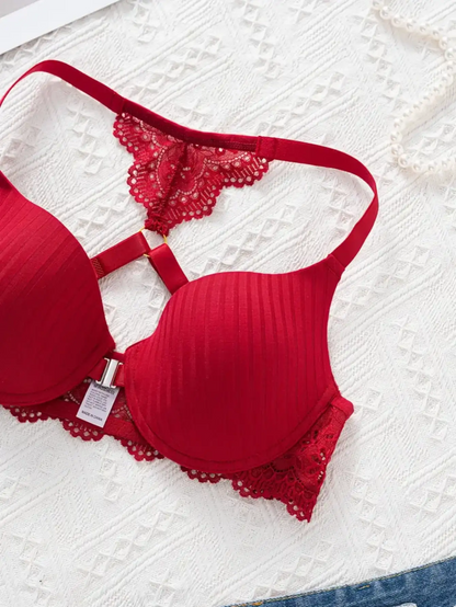 3-piece Set of Sexy Lace Front-Closure Bras