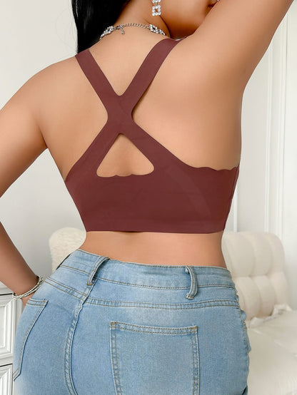 Large size bra vest with back cross straps