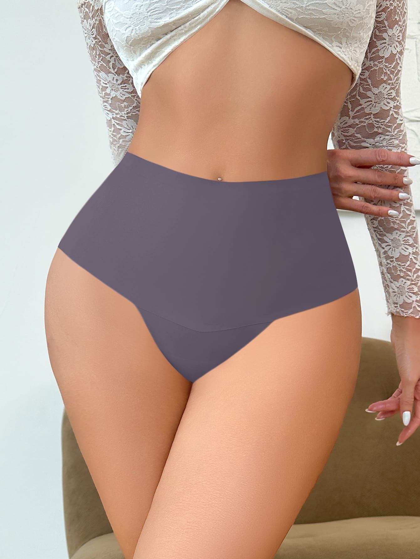 Sexy mid rise women's thong underwear