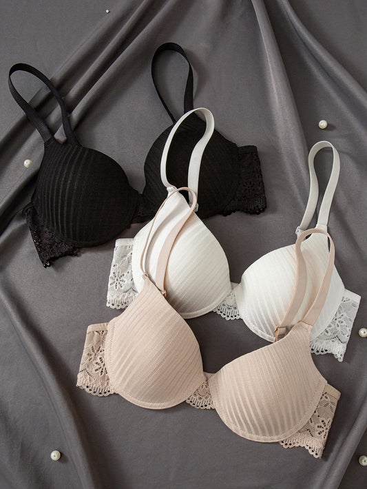 3-piece Set of Sexy Lace Push-Up Bras