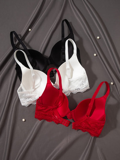 3-piece set of women's lace underwire bras