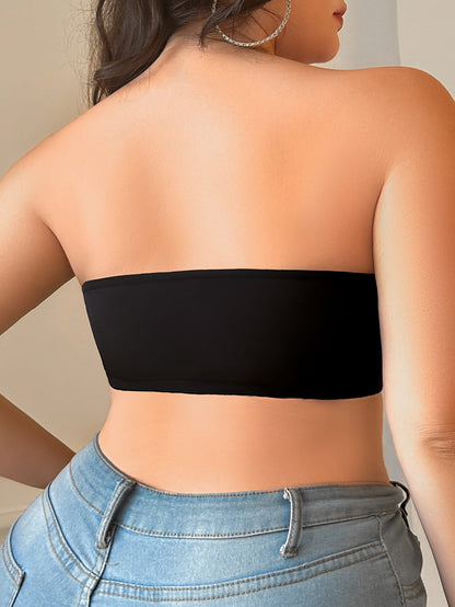 Classic solid color oversized tube top with padding