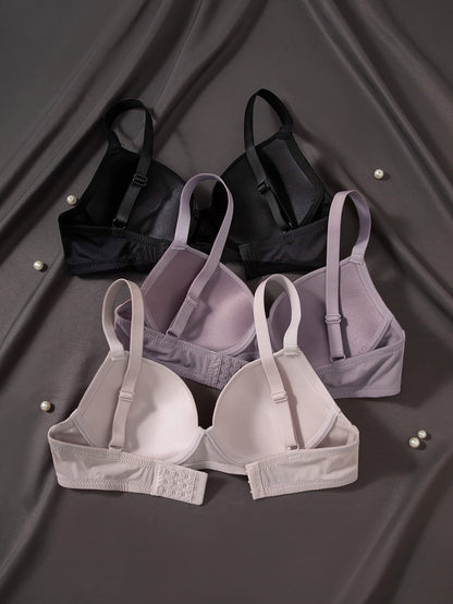 3-piece set of women's underwire front-closure bras