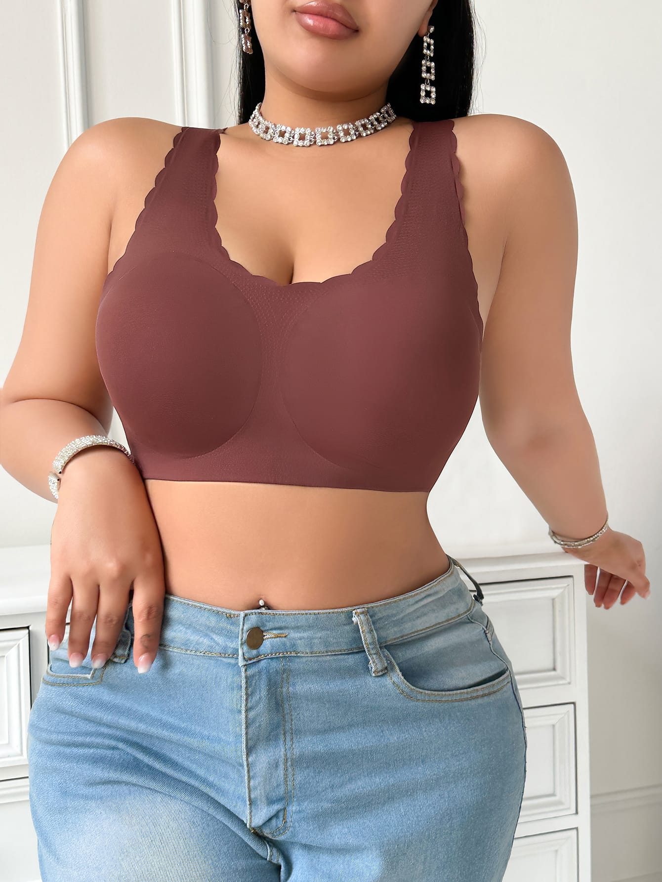 Large size bra vest with back cross straps