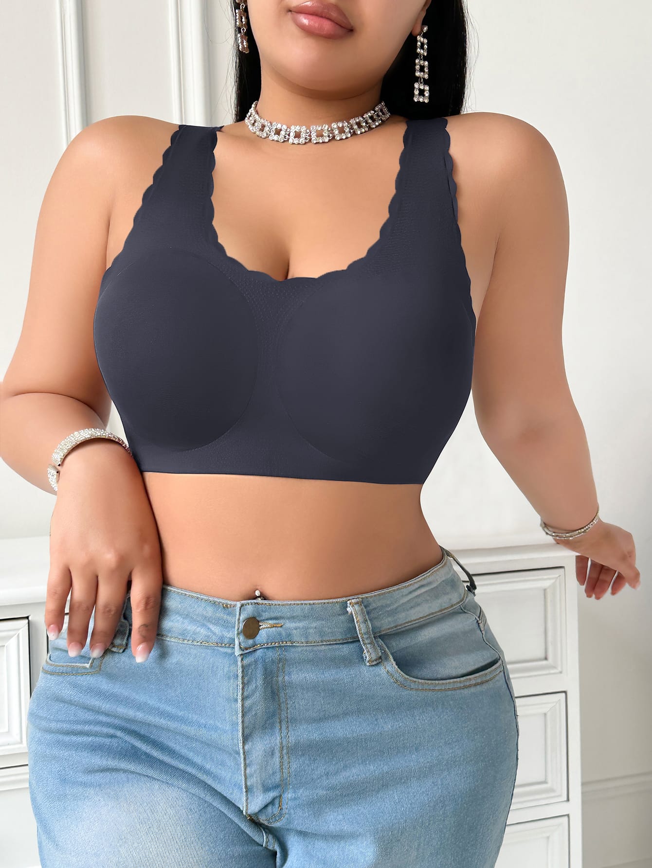 Large size bra vest with back cross straps