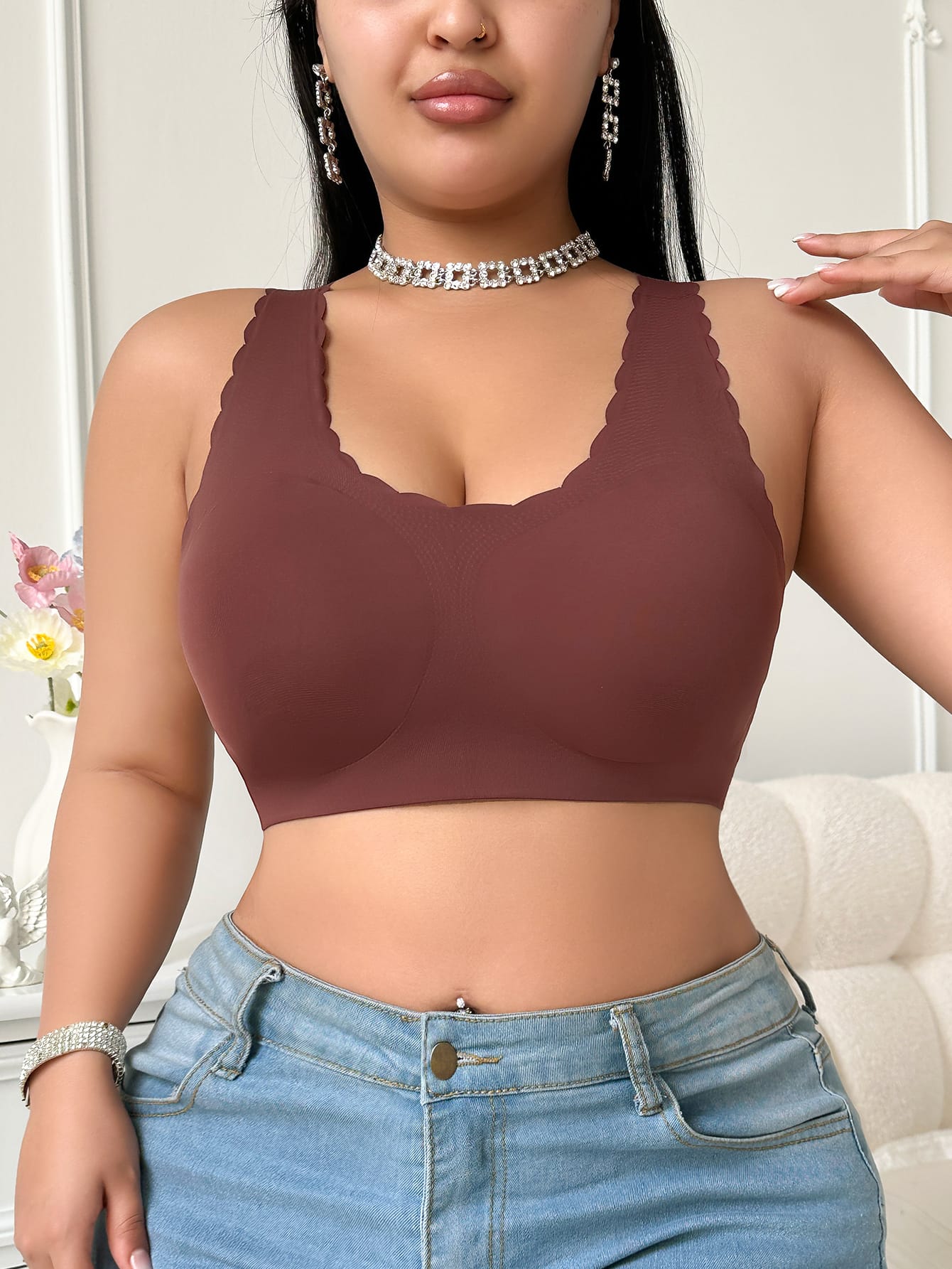 Large size bra vest with back cross straps