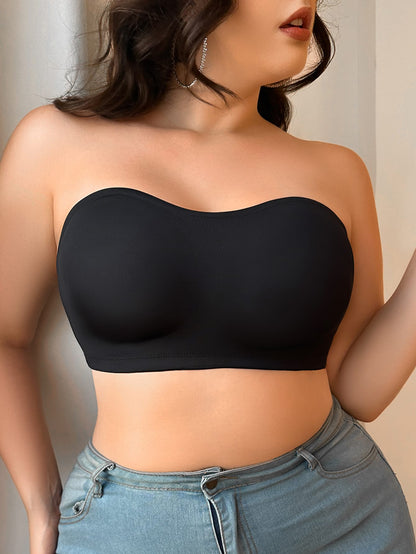 Classic solid color oversized tube top with padding
