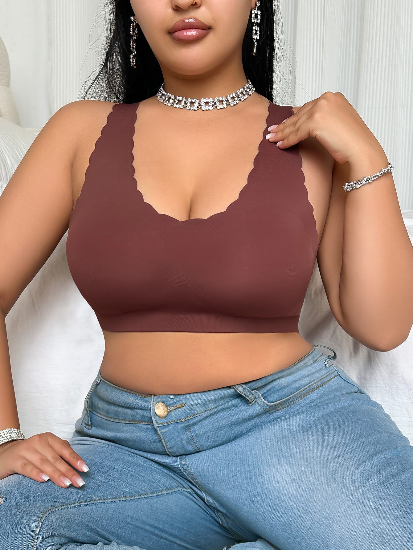 Large size bra vest with back cross straps