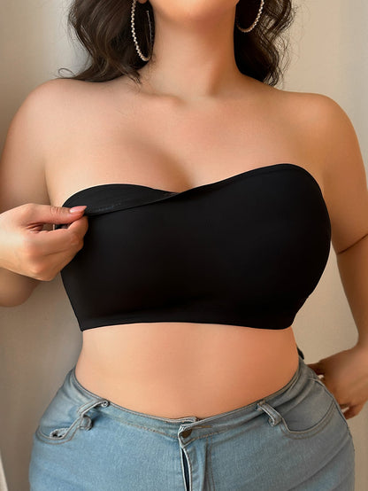 Classic solid color oversized tube top with padding