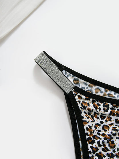 8-piece set of sexy leopard print women's triangle underwear