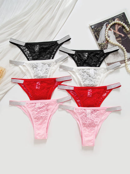 8-piece set of sexy lace women's triangle underwear
