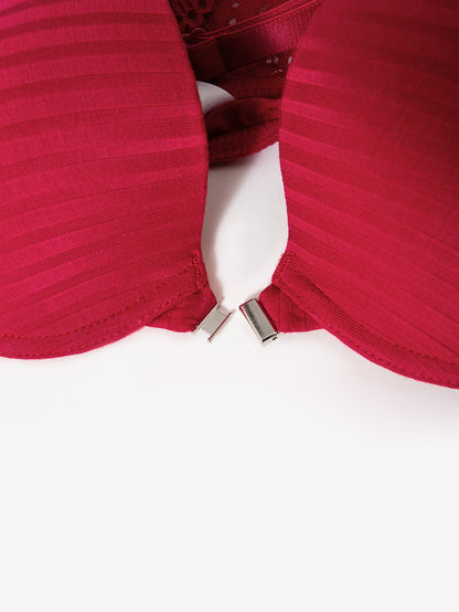 3-pack racer-back front-clasp lace bra