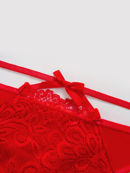 3-piece set of sexy bow lace thong underwear