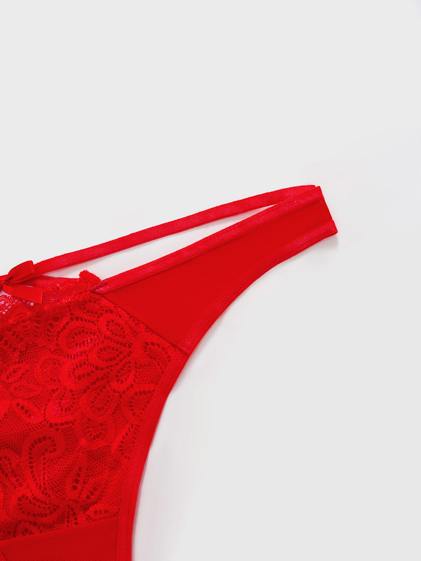 3-piece set of sexy bow lace thong underwear