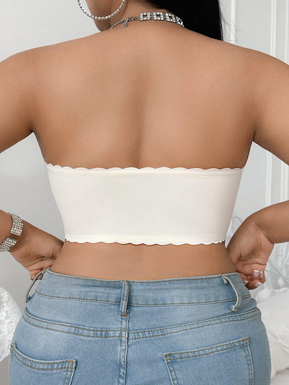 Non-slip large size front buckle tube top