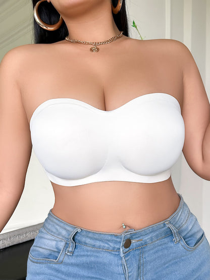 Solid color large size tube top with side buckles
