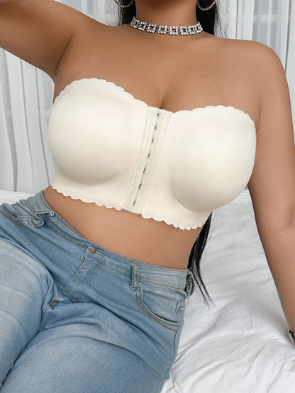 Non-slip large size front buckle tube top
