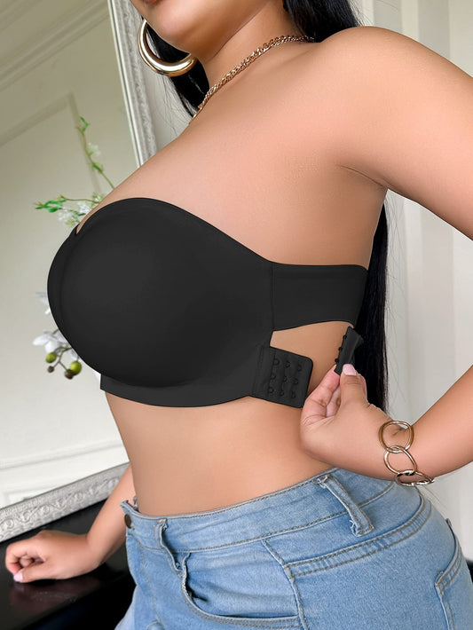 Solid color large size tube top with side buckles