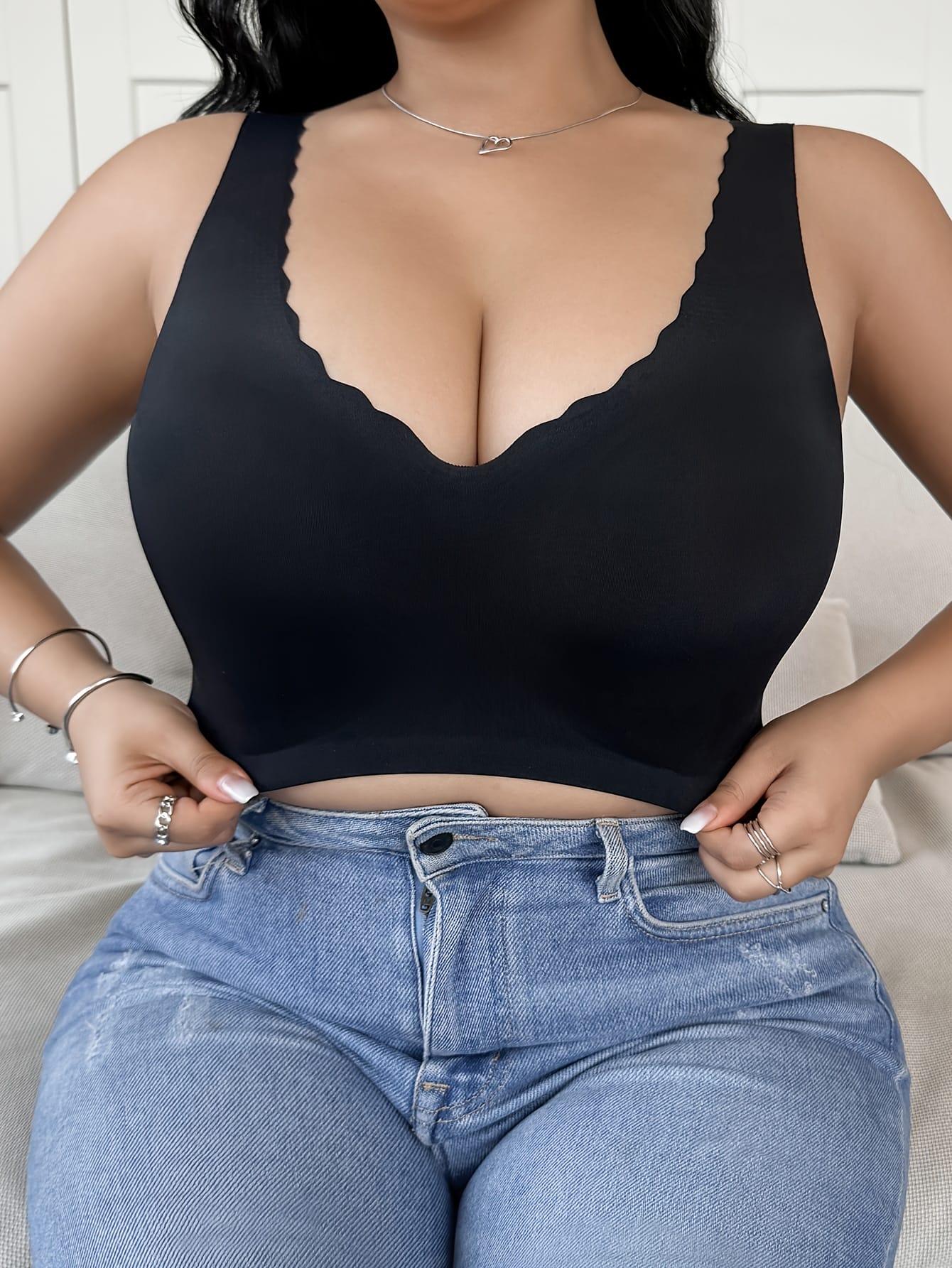 Padded large size non-wired bra vest